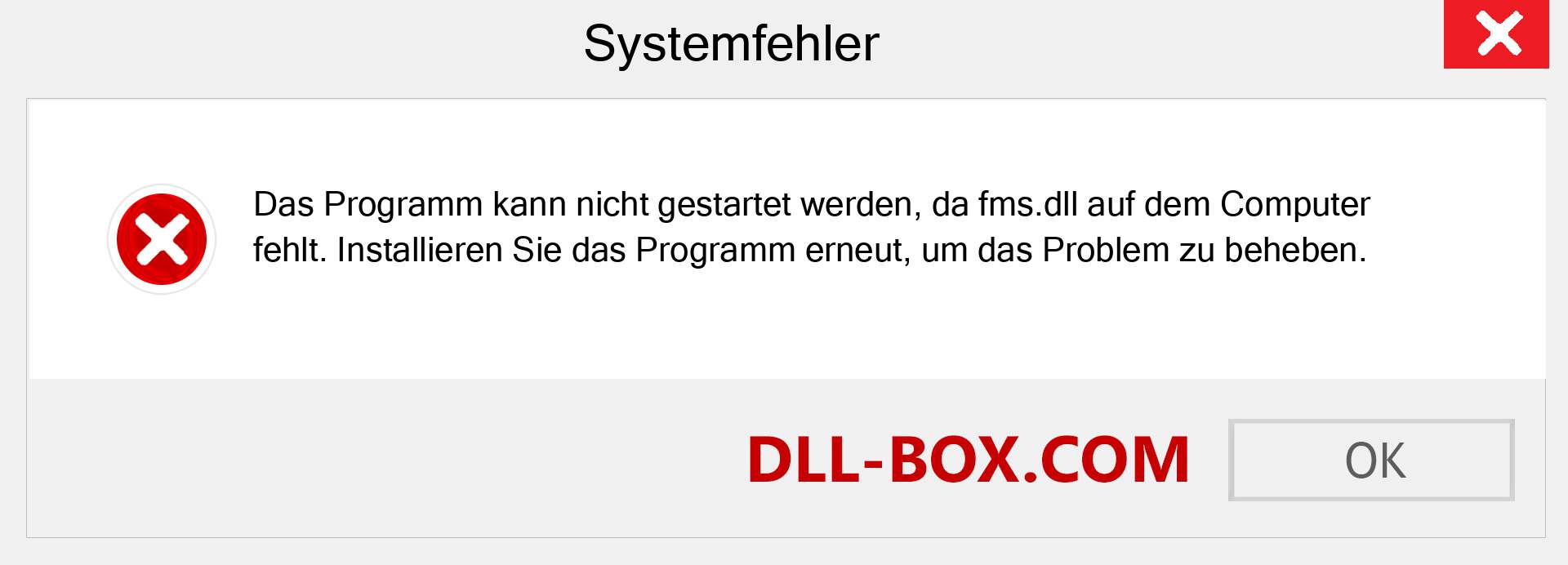 fms.dll-Datei fehlt?. Download für Windows 7, 8, 10 - Fix fms dll Missing Error unter Windows, Fotos, Bildern